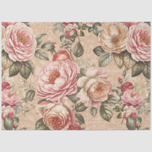Englische Rose Tee Party Floral Beige Brautparty Seidenpapier