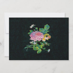 Englische Rosen Einladungen Schwarze Pink Hochzeit