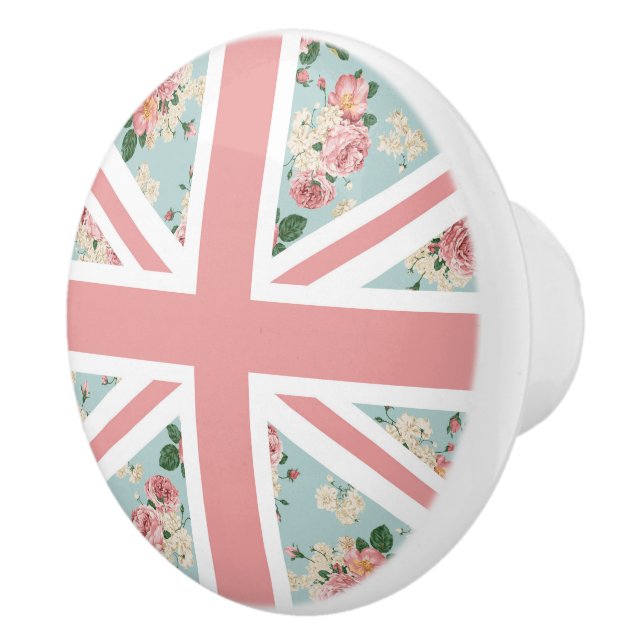 Englische Rosen-Gewerkschafts-Jack-Flagge Keramikknauf (Rechts)