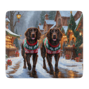 Englische Setter Hunde Weihnachten Schnee Feiertag Schneidebrett