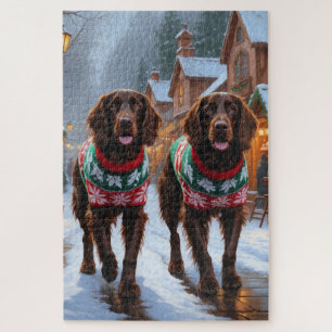 Englische Setter Hunde Weihnachten Schnee Urlaub Puzzle