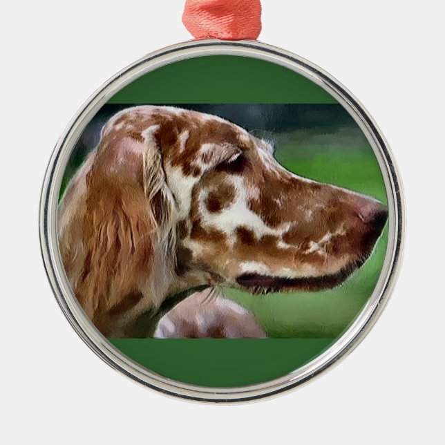 Englische Setter Kunst Ornament Aus Metall (Vorne)