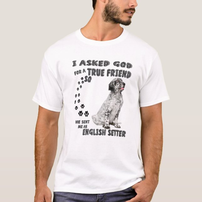 Englische Setter Quote Mama Vater Print Llewellin  T-Shirt (Vorderseite)