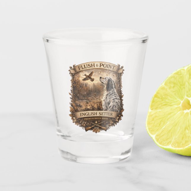 Englische Setter Schnapsglas (Vorderseite)
