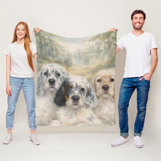 Englische Setter Welpen Fleecedecke (Beispiel)