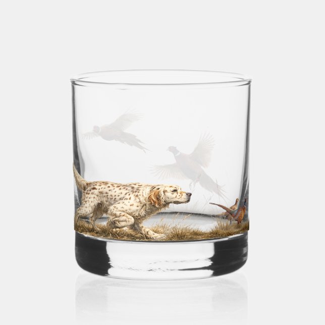 Englische Setter  Whiskyglas (Vorderseite)