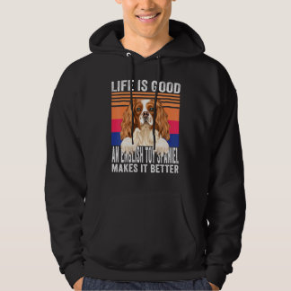 Englische Spielzeug-Spaniels machen Ihr Leben Vint Hoodie