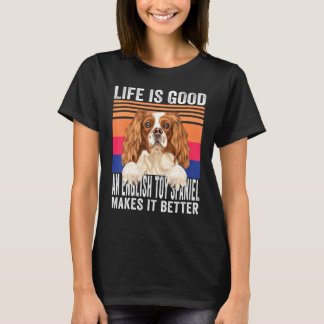 Englische Spielzeug-Spaniels machen Ihr Leben Vint T-Shirt