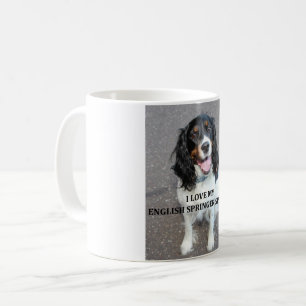 englische springer spaniel Schwarz-weiß tan Liebe Tasse