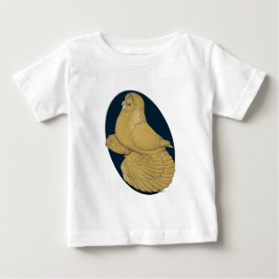Englische Trompeter-Taube: Gelbes Oval Baby T-shirt