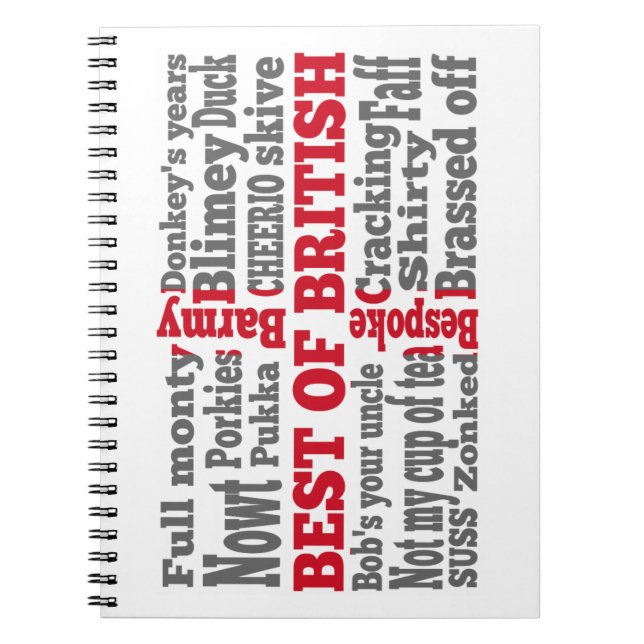 Englische Umgangssprache unter der Flagge des St.  Notizblock (Vorderseite)