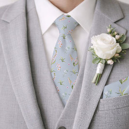 Englische Wiese Botanische Hochzeitskrawatte Krawatte