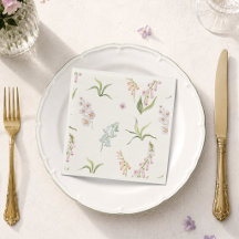 Englische Wiesen-Blumen-Hochzeitsserviette