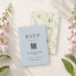 Englische Wiesen Botanische Hochzeits-RSVP-Karte m RSVP Karte