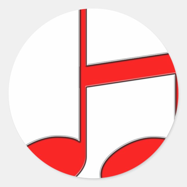 Englischer Buchstabe "H", erstellt aus Musikhinwei Runder Aufkleber (Vorderseite)