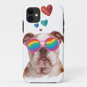 Englischer Bulldog am Valentinstag Case-Mate iPhone Hülle