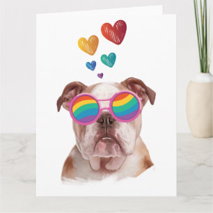 Englischer Bulldog am Valentinstag Karte