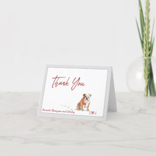 Englischer Bulldog Begleiter personalize Bone Ribb Dankeskarte