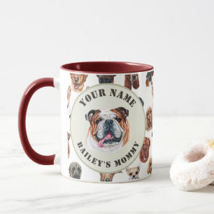 Englischer Bulldog und Freunde personalisierter Sc Tasse