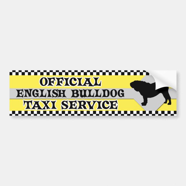 Englischer Bulldoggen-Taxi-Service-Autoaufkleber Autoaufkleber (Vorne)