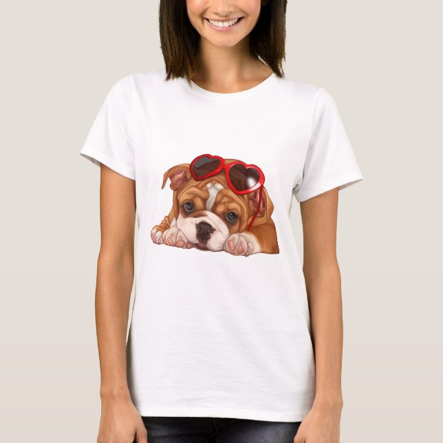 Englischer Bulldoggen-Welpe T-Shirt (Vorderseite)