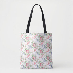 Englischer Chintz Rosen, Rosa und Blau