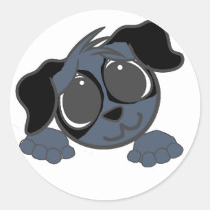 englischer Cocker spaniel blue roan peeking Cartoo Runder Aufkleber