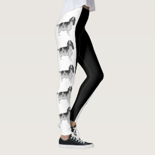 Englischer Cocker Spaniel Entwurf in Schwarz und W Leggings