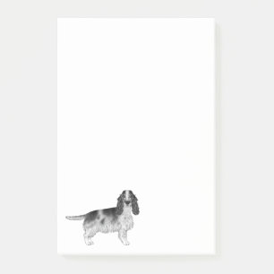 Englischer Cocker Spaniel Entwurf in Schwarz und W Post-it Klebezettel