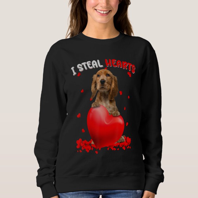 Englischer Cocker Spaniel Hund Ich stehle Herzen S Sweatshirt (Vorderseite)