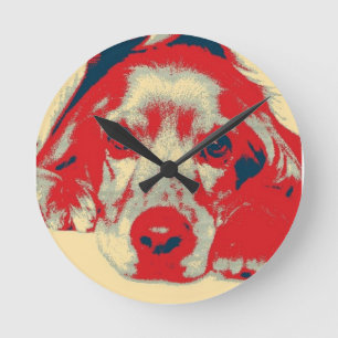 Englischer Cocker spaniel, Hund, Welpe Runde Wanduhr