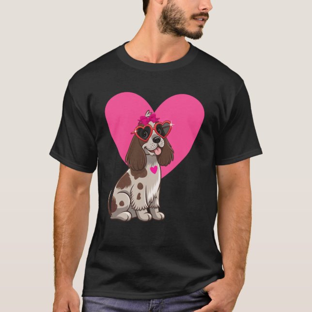 Englischer Cocker Spaniel Hundemutter Valentinstag T-Shirt (Vorderseite)