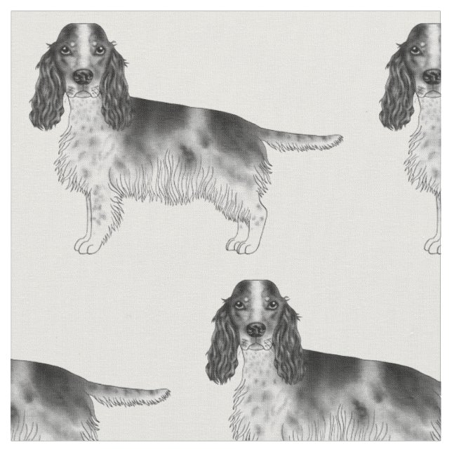 Englischer Cocker Spaniel in Schwarz-Weiß-Muster Stoff (Nahaufnahme)