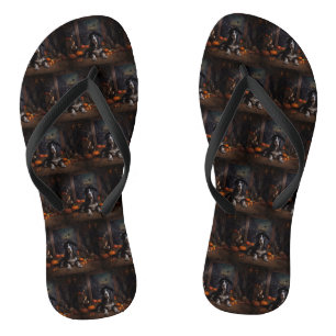 Englischer Cocker Spaniel Kürbisse Halloween Gruse Flip Flops