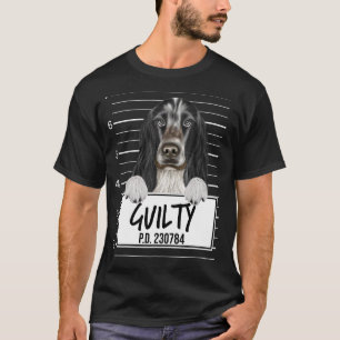 Englischer Cocker Spaniel Mugshot Schuldiger Hund T-Shirt