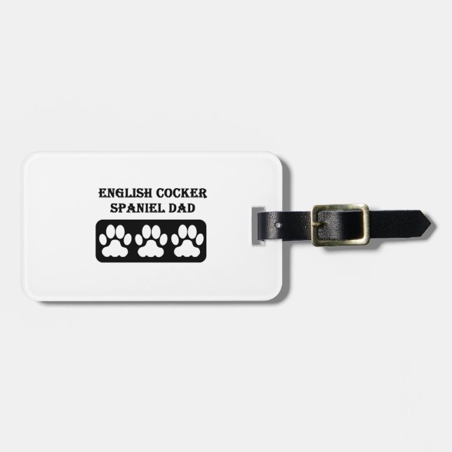 Englischer Cockerspaniel-Vater Gepäckanhänger (Vorderseite horizontal)