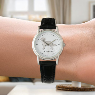 Englischer Cream Golden Retriever Hund und Individ Armbanduhr