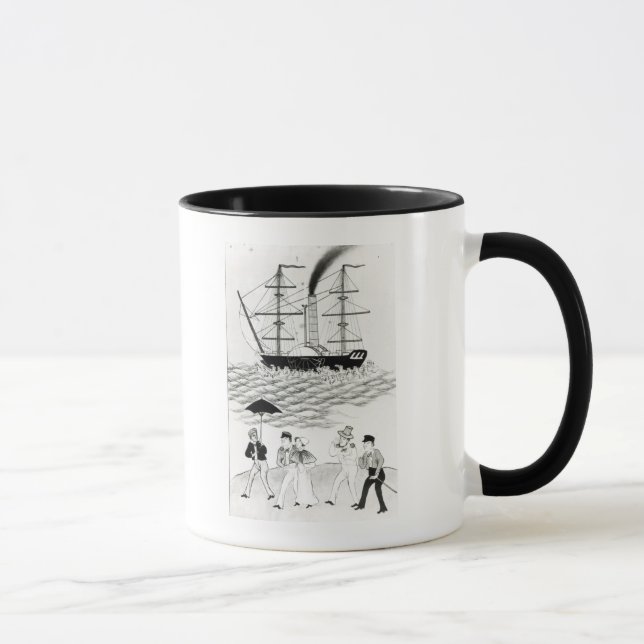 Englischer Dampfer an Bezirk, 1840 Tasse (Rechts)