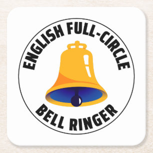 Englischer Full Circle Bell Ringer Collector Rechteckiger Pappuntersetzer