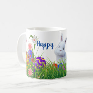 Englischer Garten Fröhlicher Osterhase & bunte Eie Kaffeetasse