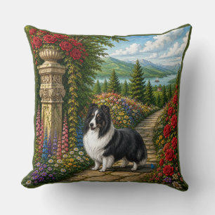 Englischer Garten Shetland Sheepdog Kissen
