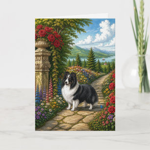 Englischer Garten Shetland Sheepdog Leere Karte