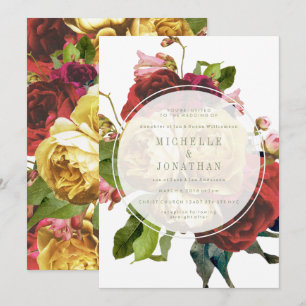Englischer Garten Vintage Bohemian Boho Rosen Hoch Einladung