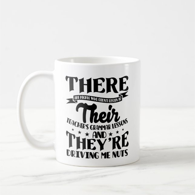 Englischer Grammatiklehrer Kaffeetasse (Links)