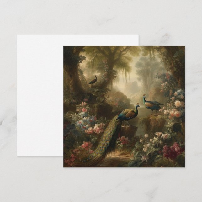 Englischer Hain Pfau Trio Herrenhaus Beschwören Einladung (Vorne/Hinten)