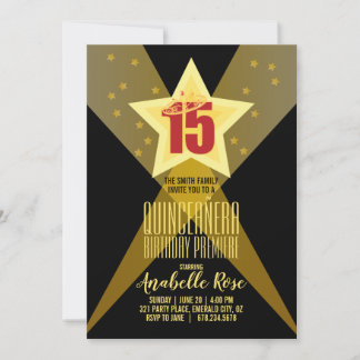 ENGLISCHER Hollywood-Star QUINCEAÑERA Filmabend Einladung