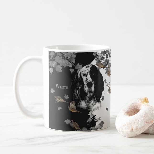 Englischer Kaffee-Tasse in Schwarz-Weiß Kaffeetasse (Mit Donut)