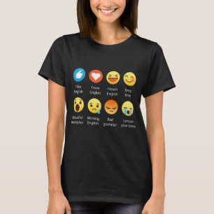 Englischer Lehrer Emojis Emoticons-lustiges T-Shirt