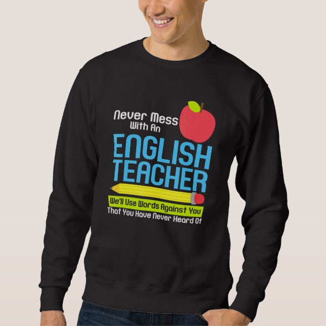 Englischer Lehrer Spaß Lesen von Büchern Vokabular Sweatshirt (Vorderseite)