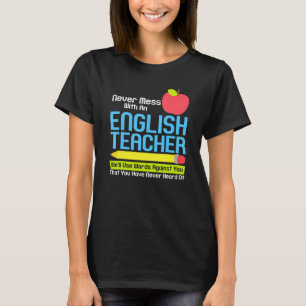 Englischer Lehrer Spaß Lesen von Büchern Vokabular T-Shirt